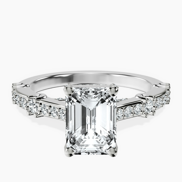 10kt White Gold Odyssey Hidden Halo Lab Diamond Ring front image