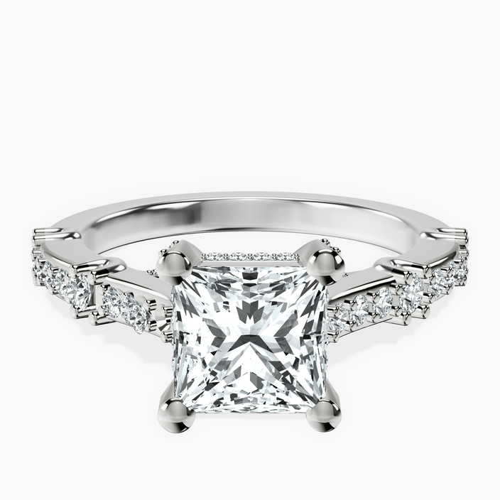 10kt White Gold Odyssey Hidden Halo Lab Diamond Ring front image