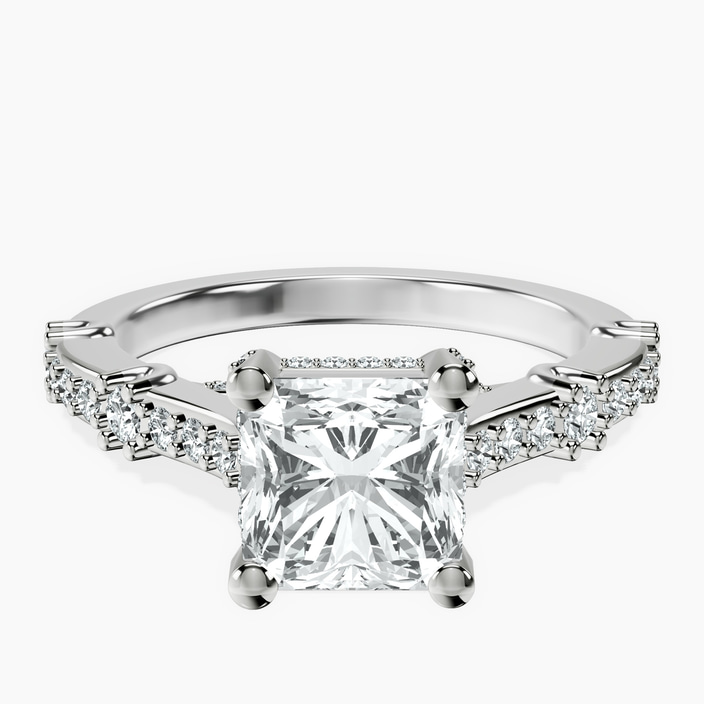 10kt White Gold Odyssey Hidden Halo Lab Diamond Ring front image