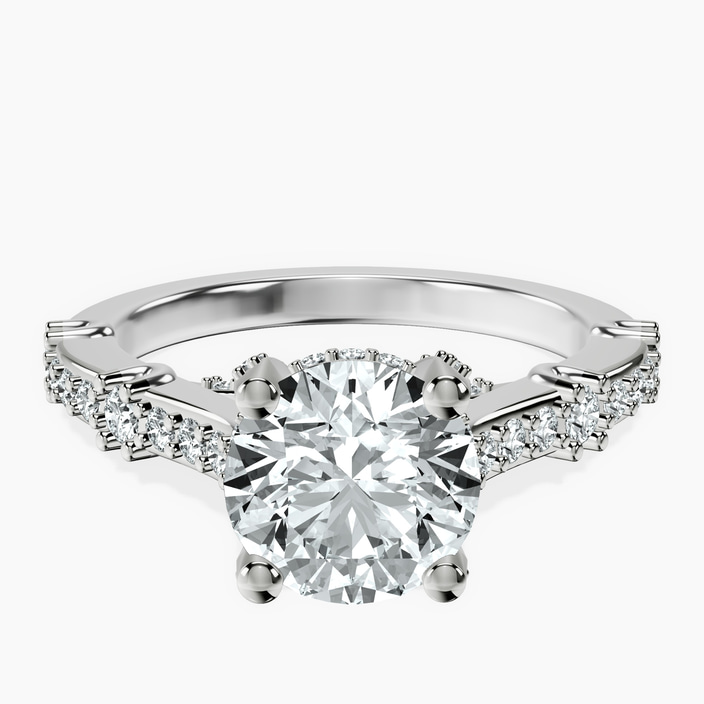 10kt White Gold Odyssey Hidden Halo Lab Diamond Ring front image