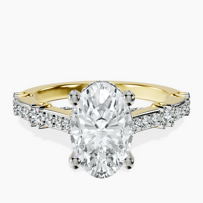 14kt Yellow Gold Odyssey Hidden Halo Lab Diamond Ring front image