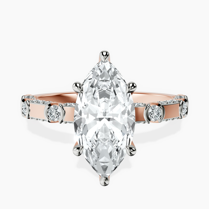 9ct Rose Gold Majestic Love Lab Diamond Accent Ring front image
