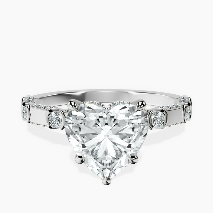 Platinum Majestic Love Lab Diamond Accent Ring front image