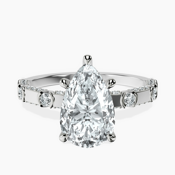 10kt White Gold Majestic Love Lab Diamond Accent Ring front image