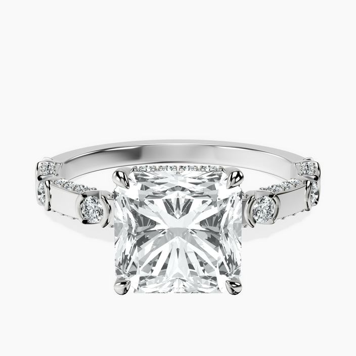 9ct White Gold Majestic Love Lab Diamond Accent Ring front image