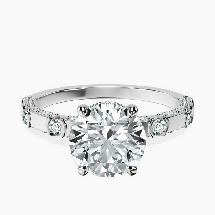 14kt White Gold Majestic Love Lab Diamond Accent Ring front image