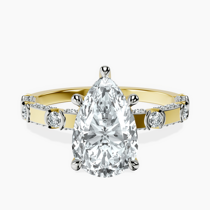 18kt Yellow Gold Majestic Love Lab Diamond Accent Ring front image