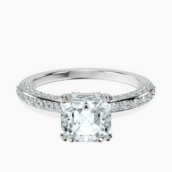 10kt White Gold Adele Secret Double Halo Lab Diamond Ring front image