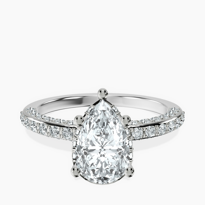 10kt White Gold Adele Secret Double Halo Lab Diamond Ring front image