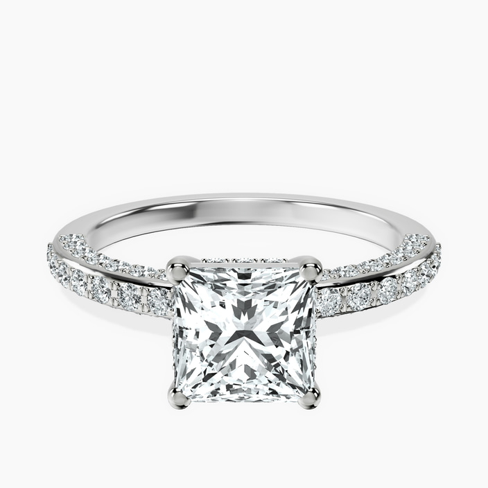 10kt White Gold Adele Secret Double Halo Lab Diamond Ring front image