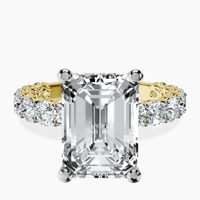 10kt Yellow Gold Genelia Side Stone Lab Diamond Ring front image