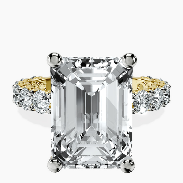 18kt Yellow Gold Genelia Side Stone Lab Diamond Ring front image