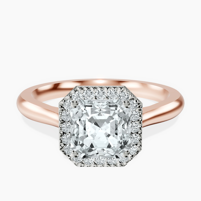 9ct Rose Gold Harriet Halo 2mm Lab Diamond Ring front image