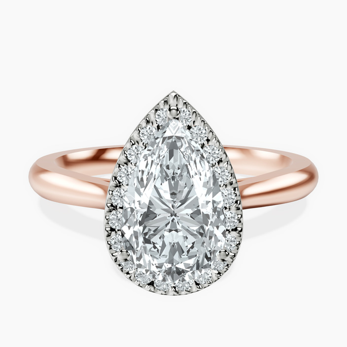 14kt Rose Gold Harriet Halo 2mm Lab Diamond Ring front image