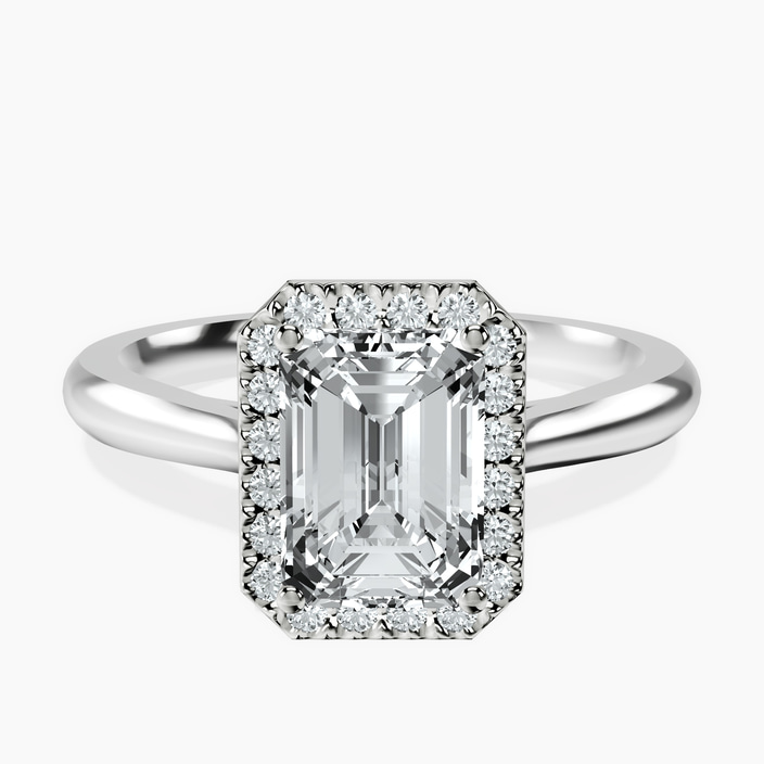18kt White Gold Harriet Halo 2mm Lab Diamond Ring front image