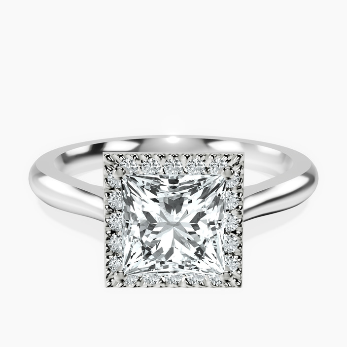 Platinum Harriet Halo 2mm Lab Diamond Ring front image