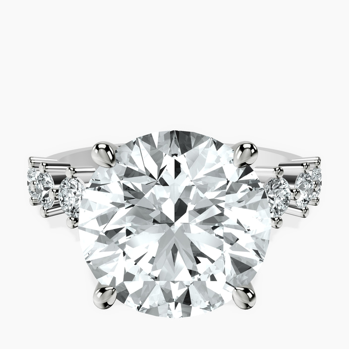 10kt White Gold Edna Side Stone Lab Diamond Ring front image