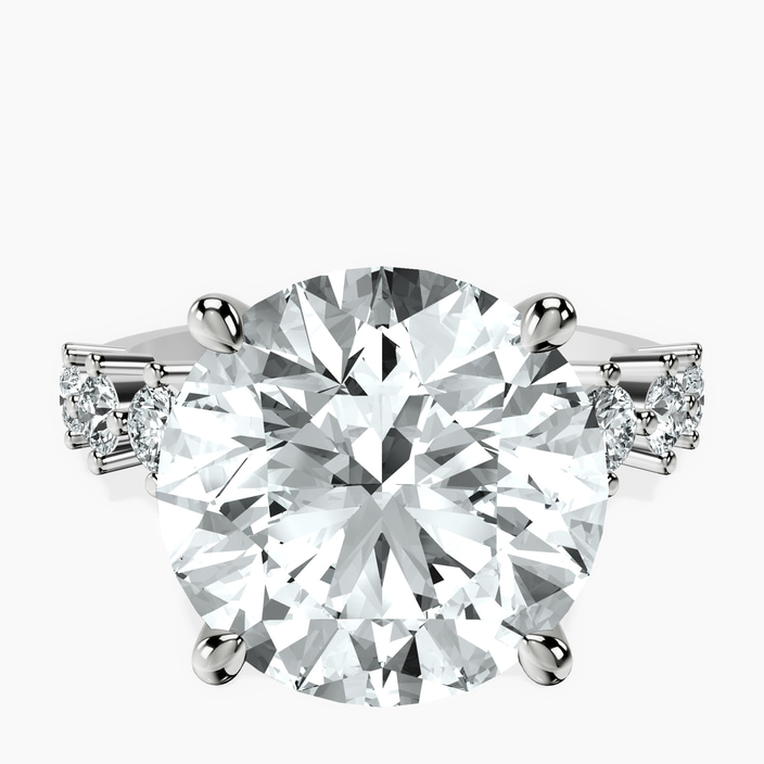 10kt White Gold Edna Side Stone Lab Diamond Ring front image
