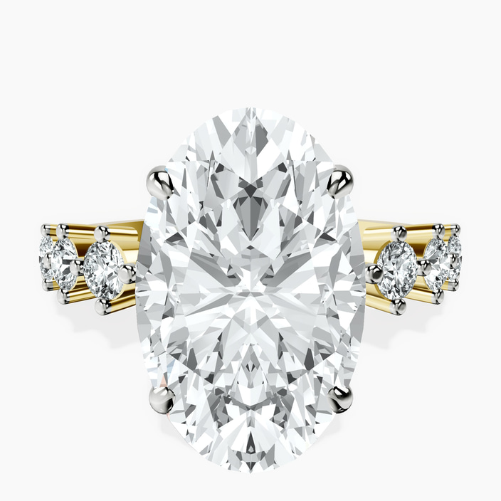 14kt Yellow Gold Edna Side Stone Lab Diamond Ring front image
