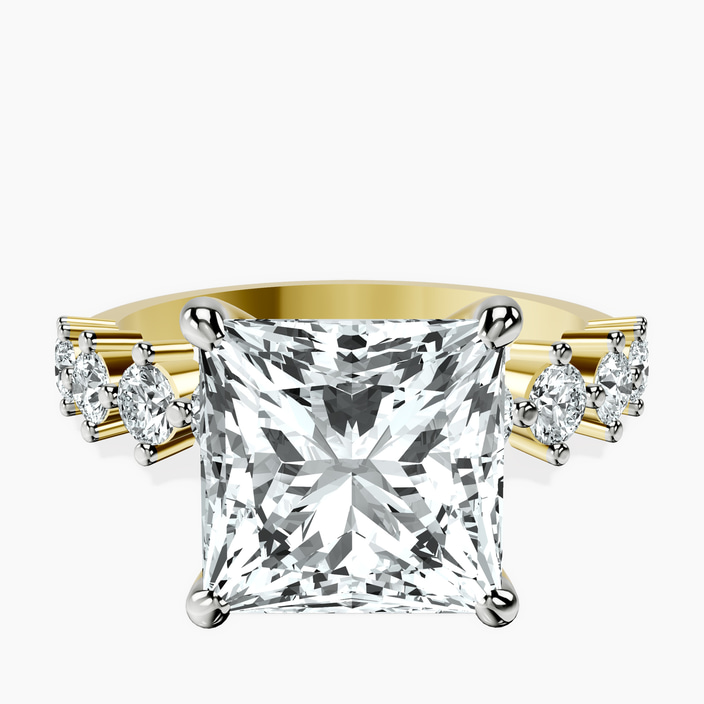 10kt Yellow Gold Edna Side Stone Lab Diamond Ring front image