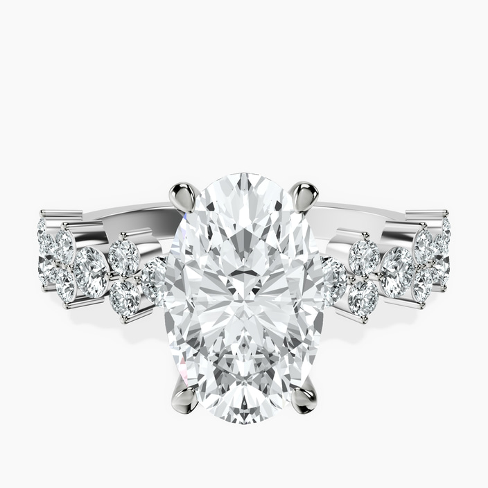 Platinum Dorothea Side Stone Lab Diamond Ring front image