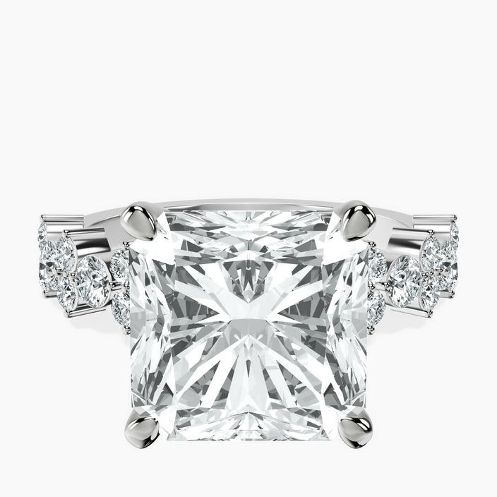 Platinum Dorothea Side Stone Lab Diamond Ring front image