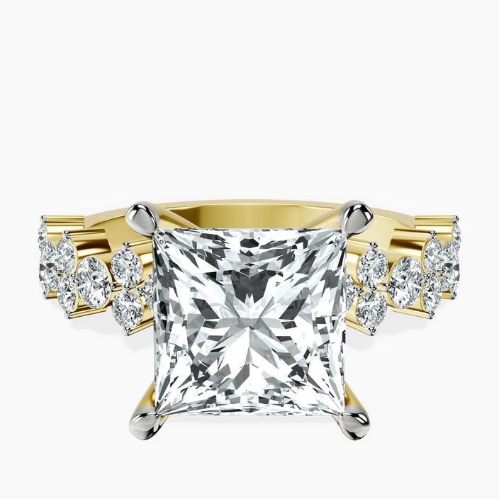 10kt Yellow Gold Dorothea Side Stone Lab Diamond Ring front image