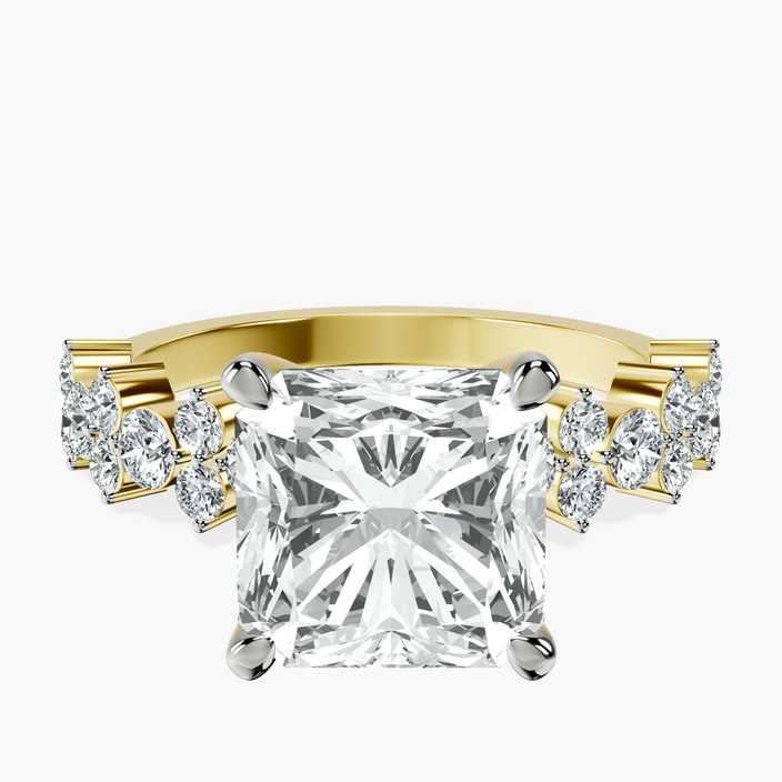 10kt Yellow Gold Dorothea Side Stone Lab Diamond Ring front image