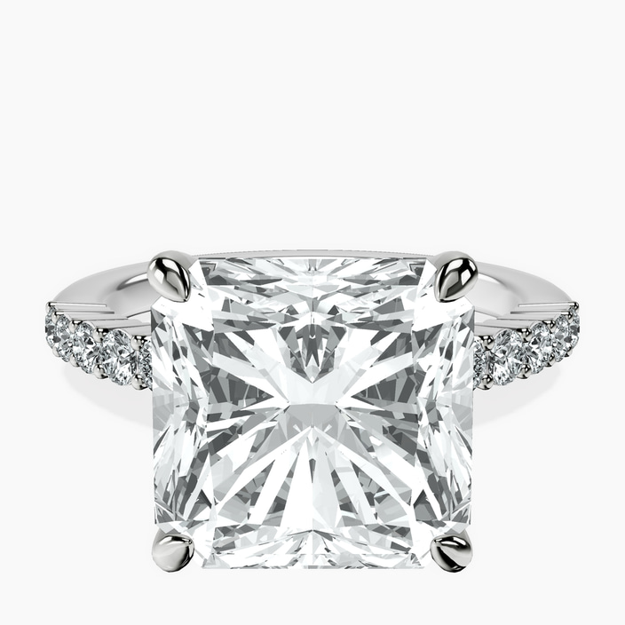Platinum Lottie Four Claw Side Stone Lab Diamond Ring front image