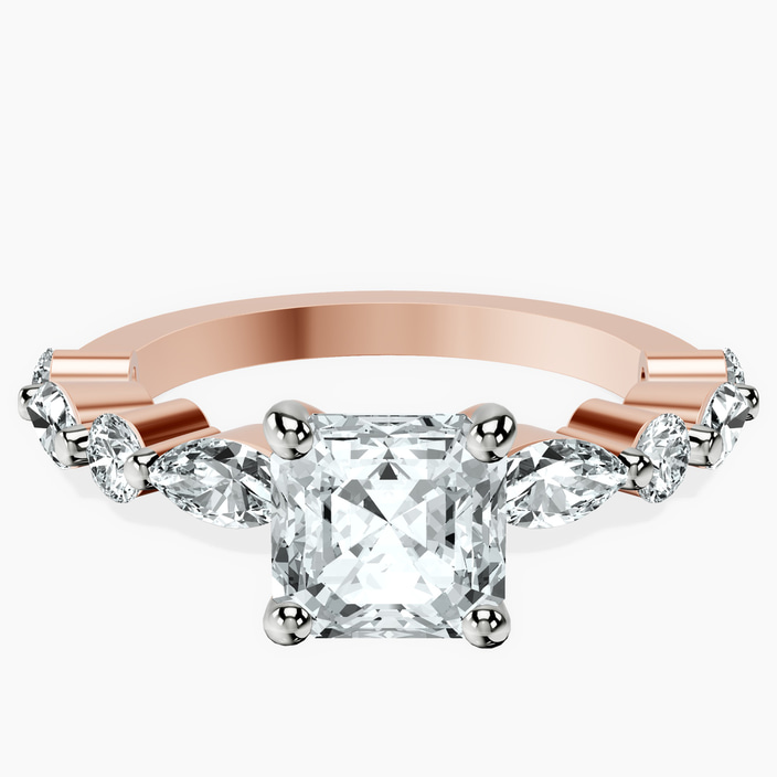 9ct Rose Gold Pamela Eternity Side Stone Lab Diamond Ring front image