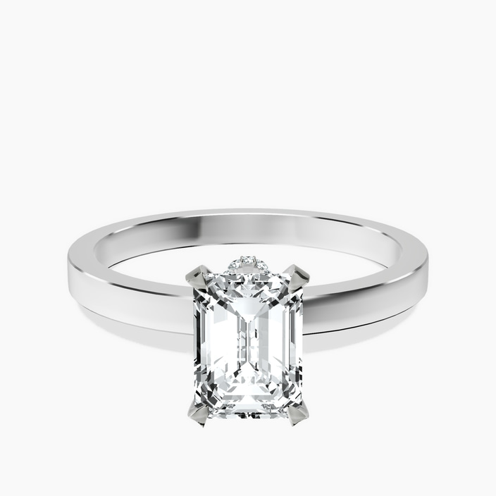 Platinum Ember Secret Halo Lab Diamond Ring front image