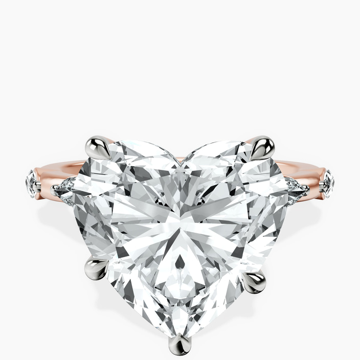 14kt Rose Gold Sheryl Marquise Side Stone Lab Diamond Ring front image