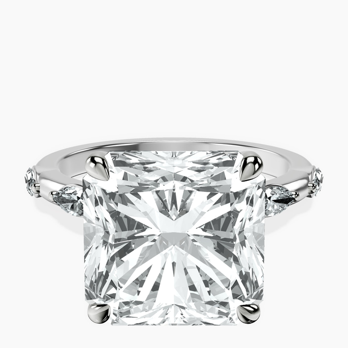 Platinum Sheryl Marquise Side Stone Lab Diamond Ring front image