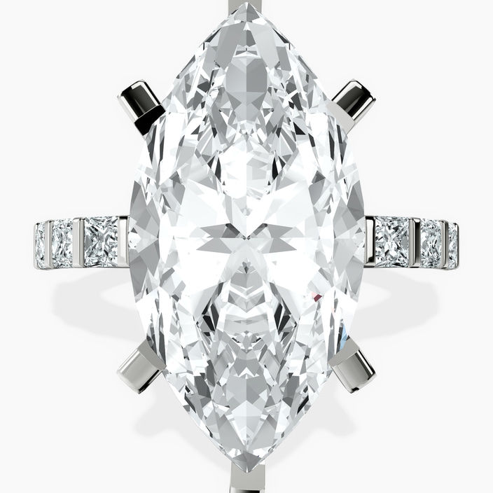 Platinum Keziah Side Stone Princess Lab Diamond Ring front image