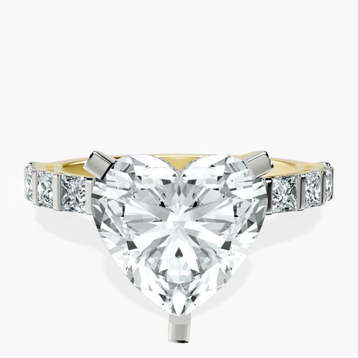 14kt Yellow Gold Keziah Side Stone Princess Lab Diamond Ring front image