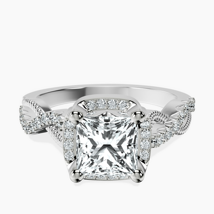 Platinum Astoré Channel Glided Lab Diamond Ring front image