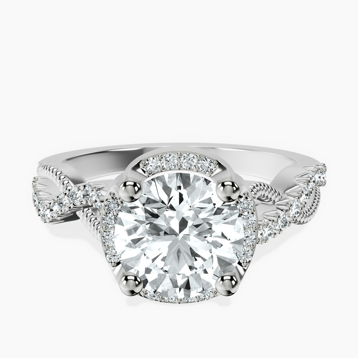 10kt White Gold Astoré Channel Glided Lab Diamond Ring front image