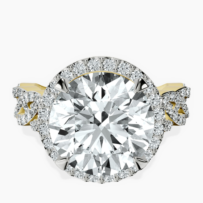 10kt Yellow Gold Imperiella Halo Celtic Knot Lab Diamond Ring front image