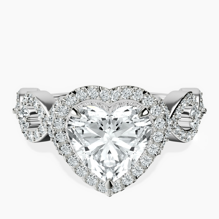 Platinum Prestigia Criss Cross Halo Lab Diamond Ring front image