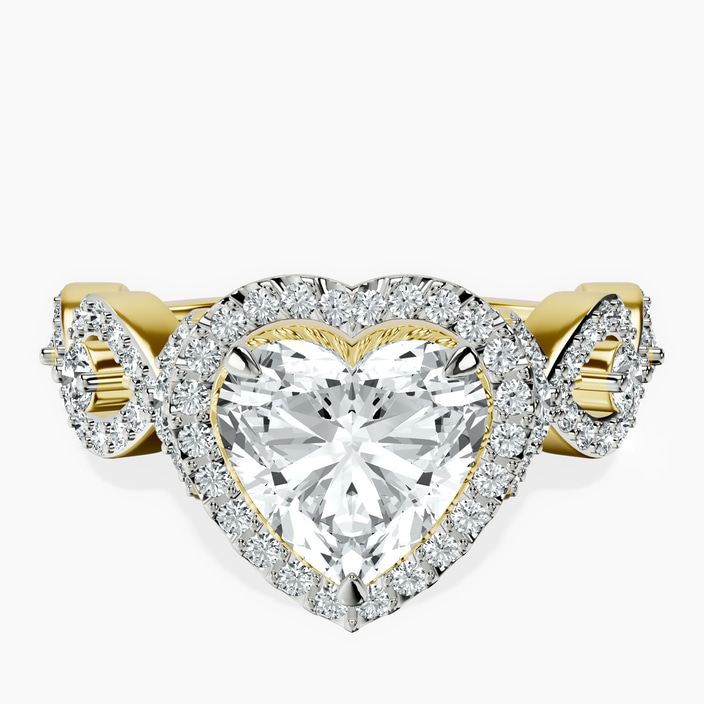 10kt Yellow Gold Prestigia Criss Cross Halo Lab Diamond Ring front image