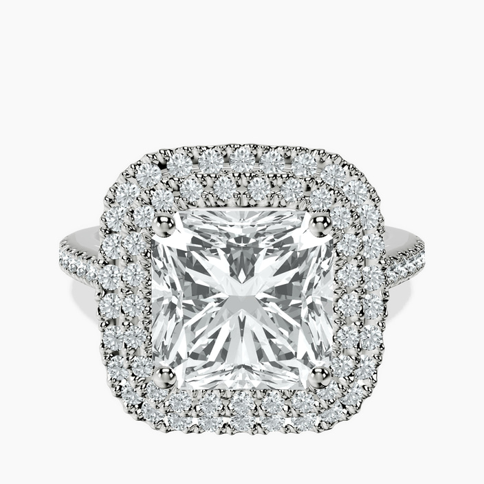 9ct White Gold Arya Double Halo Lab Diamond Ring front image