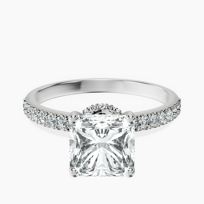 10kt White Gold Olivia Secret Halo Lab Diamond Ring front image