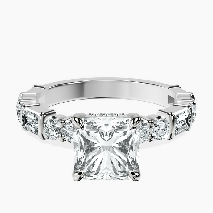 Platinum Enchanted Bliss Side Stone Lab Diamond Ring front image