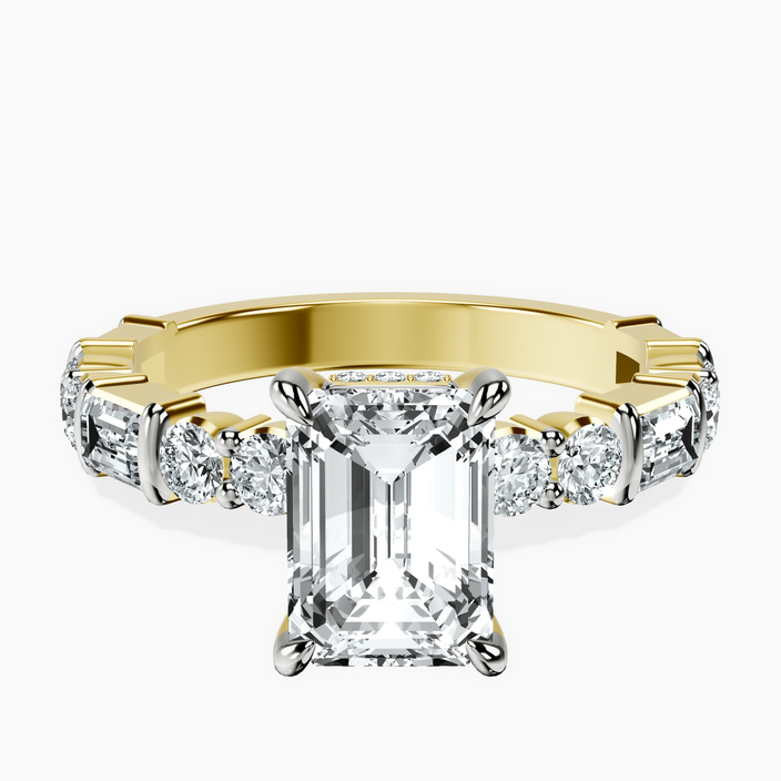10kt Yellow Gold Enchanted Bliss Side Stone Lab Diamond Ring front image