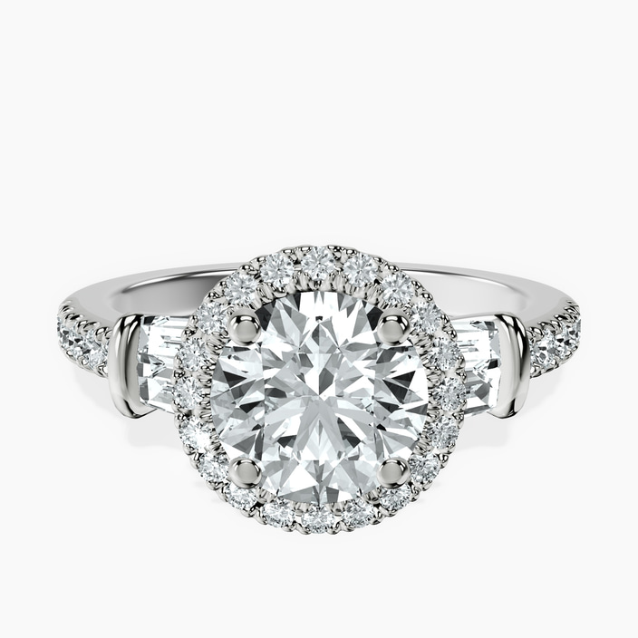 10kt White Gold Liora Cascade Halo Lab Diamond Ring front image