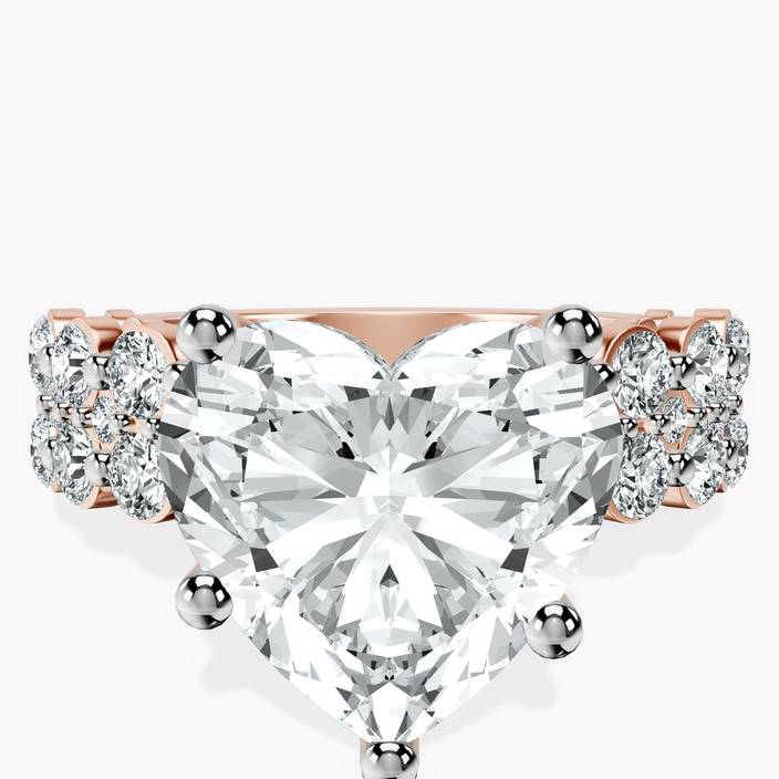 18kt Rose Gold Twilight Side Round Lab Diamond Ring front image
