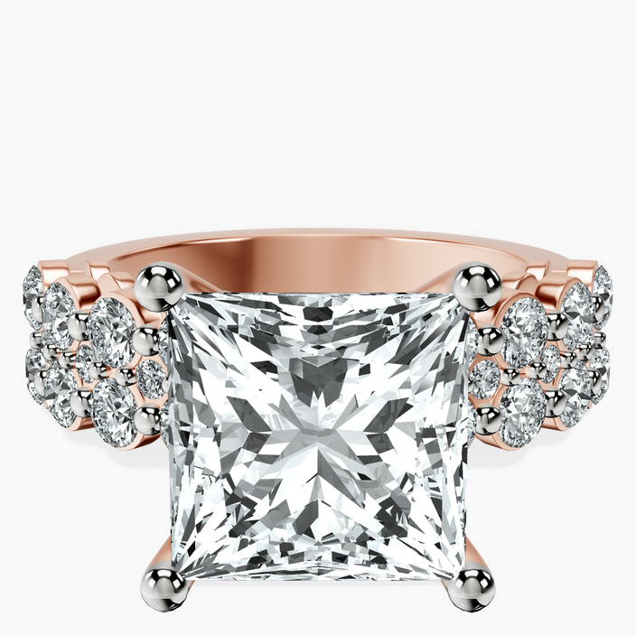 14kt Rose Gold Twilight Side Round Lab Diamond Ring front image