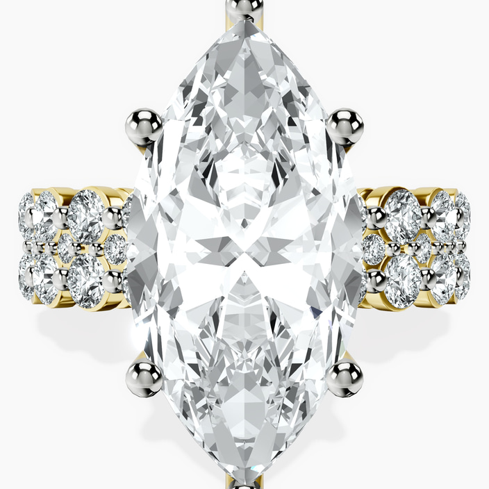 10kt Yellow Gold Twilight Side Round Lab Diamond Ring front image