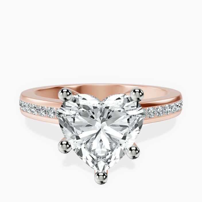 10kt Rose Gold Lucent Side Channel Set Lab Diamond Ring front image