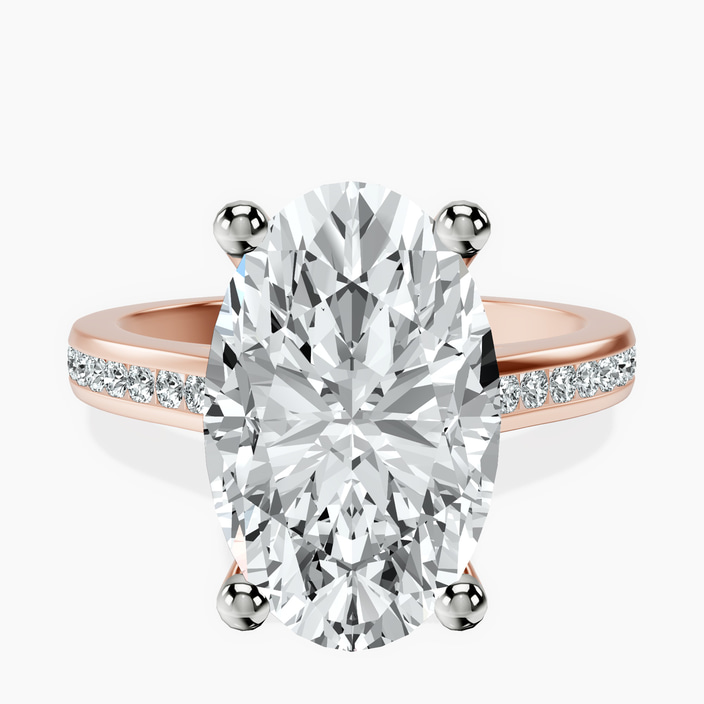 18kt Rose Gold Lucent Side Channel Set Lab Diamond Ring front image